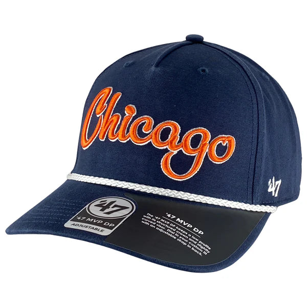 Chicago Bears 47 MVP Overhand Rope Script Navy Snapback Hat