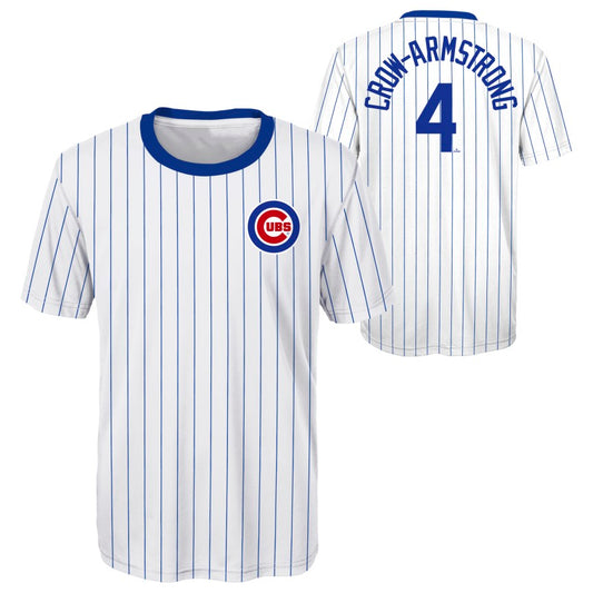 Pete Crow-Armstrong Chicago Cubs Pinstripe Home Sublimated Toddler T-Shirt