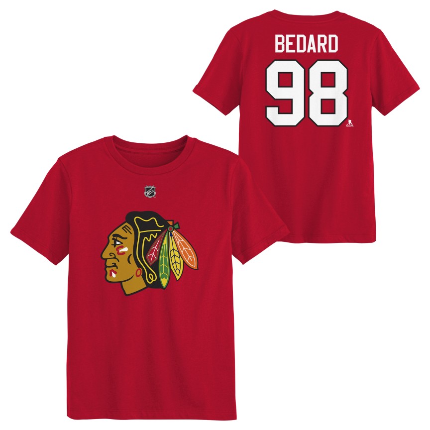Kids 4-7 Connor Bedard Chicago Blackhawks Red Player Tee