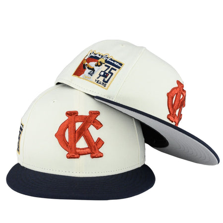 Kansas City Monarchs Chrome White/Navy JR 75th New Era 59FIFTY Fitted Hat