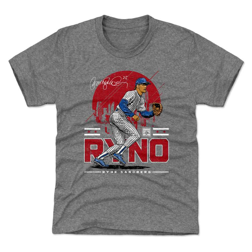 Ryne Sandberg Chicago Skyline WHT