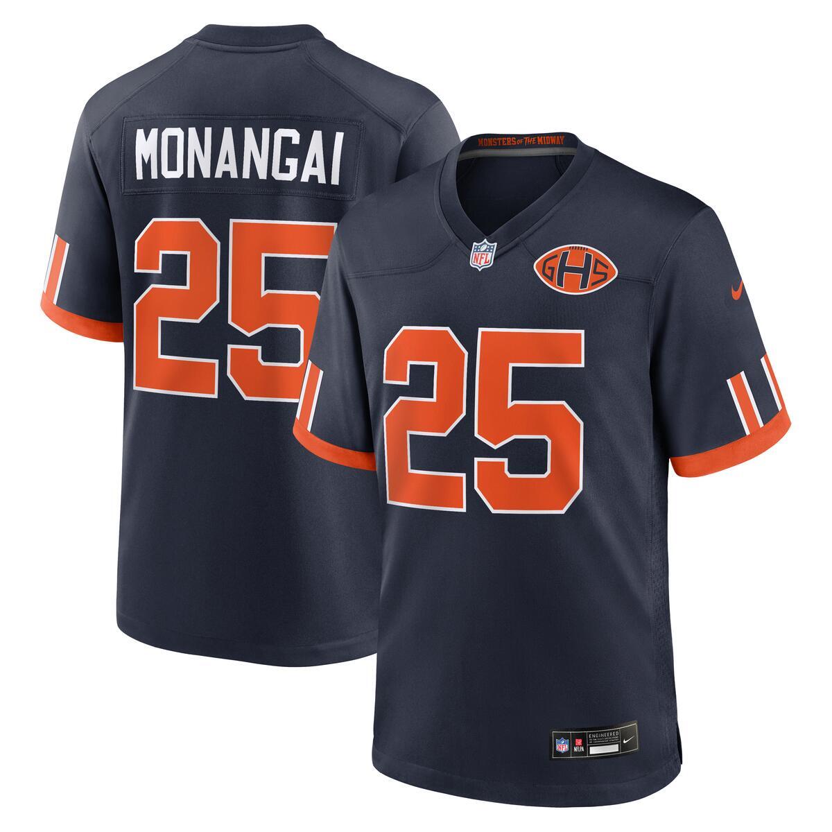 Kyle Monangai #25 Chicago Bears Rivalry Nike Game Jersey