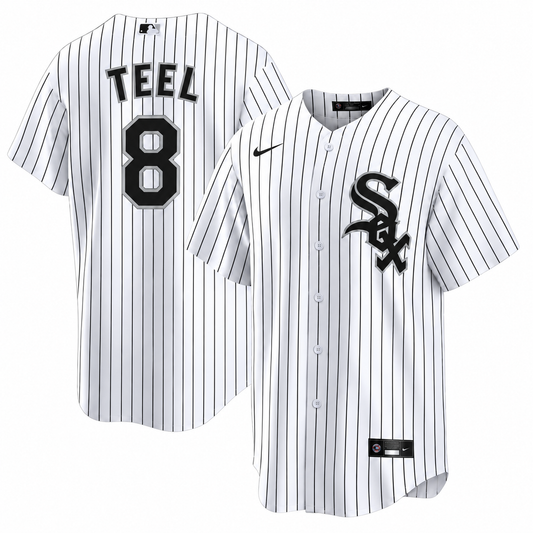 Kyle Teel #8 Chicago White Sox Nike Men's Home White Pinstripe Jersey