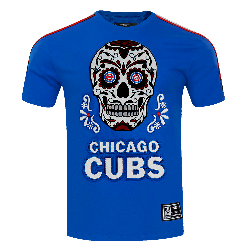 Chicago Cubs Royal Sugar Skull Dia De Los Muertos T-Shirt