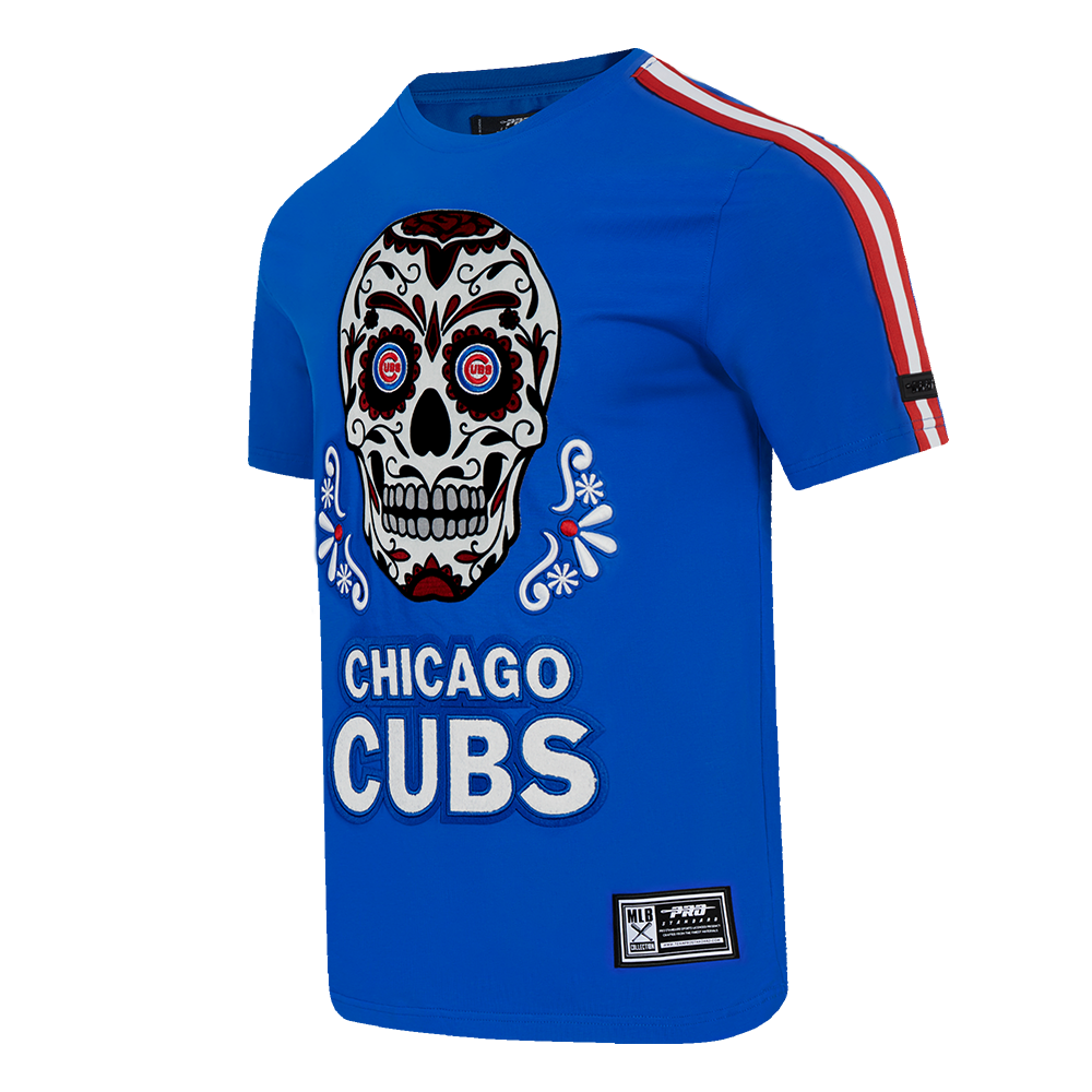 Chicago Cubs Royal Sugar Skull Dia De Los Muertos T-Shirt