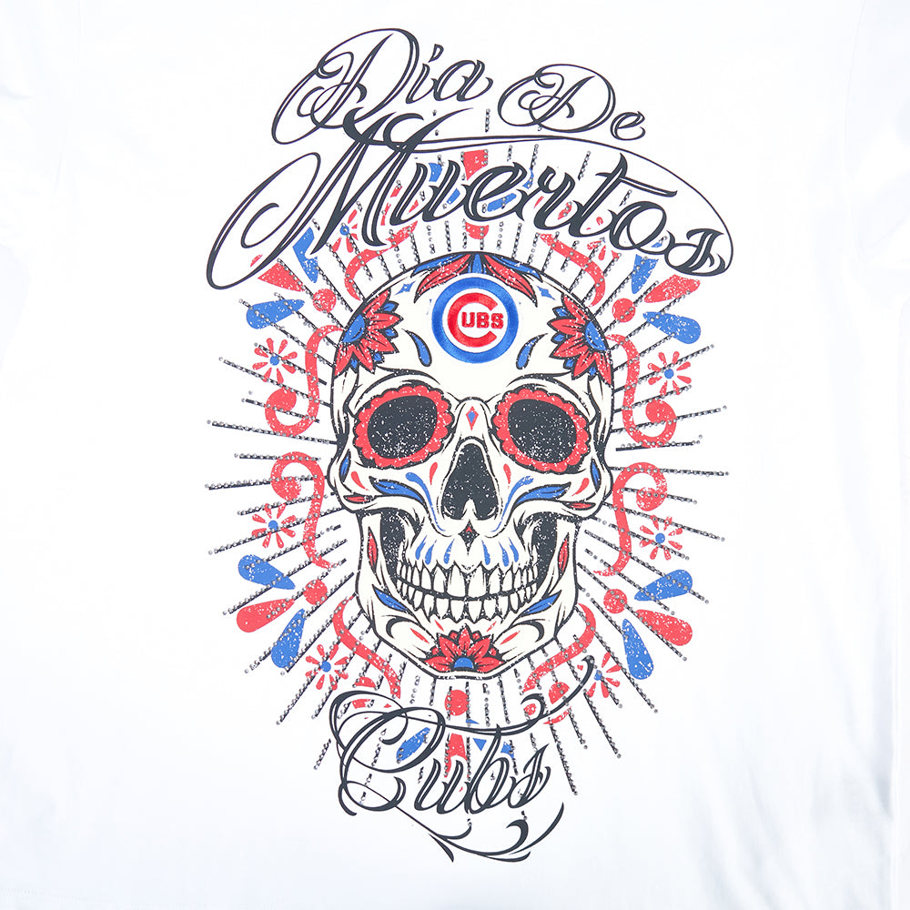 Chicago Cubs Pro Standard White Dia De Muertos Eternal Skull Tee