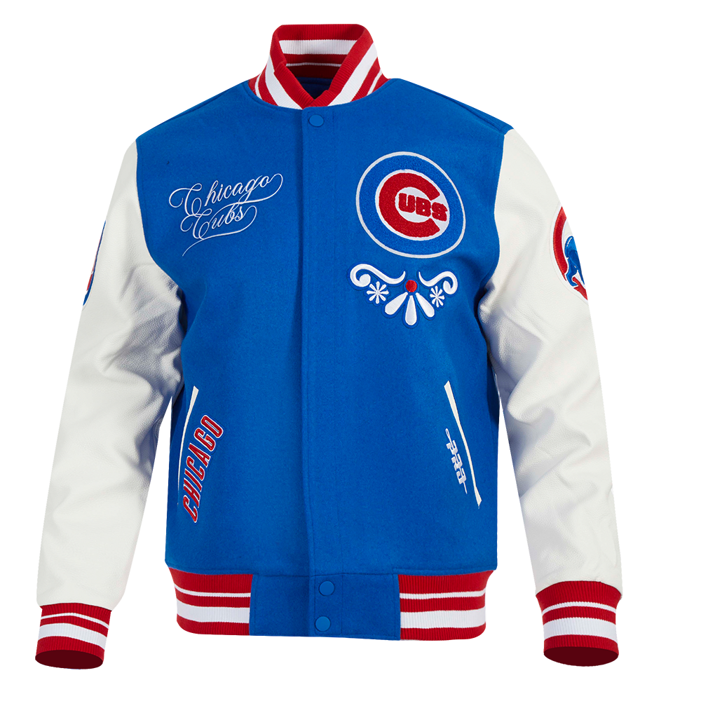 Chicago Cubs Sugar Skull Dia De Los Muertos Rib Wool Varsity Jacket