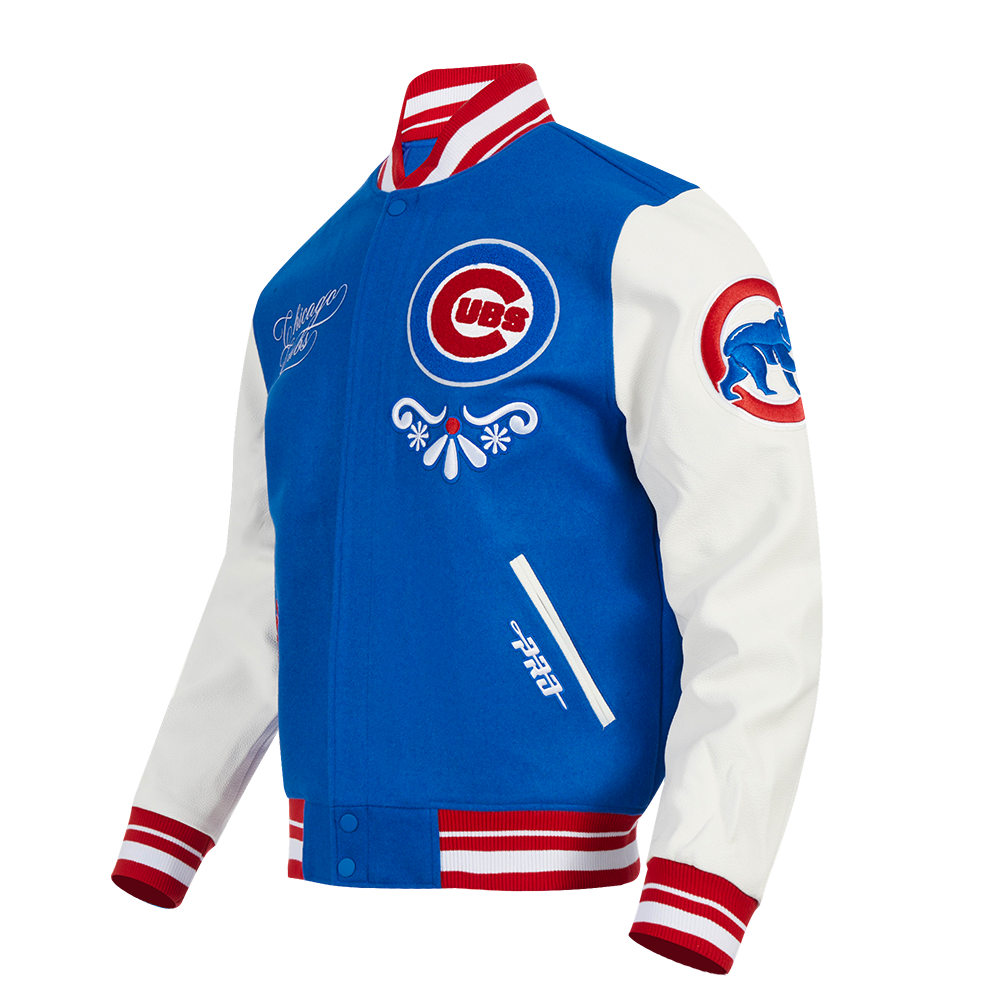 Chicago Cubs Sugar Skull Dia De Los Muertos Rib Wool Varsity Jacket