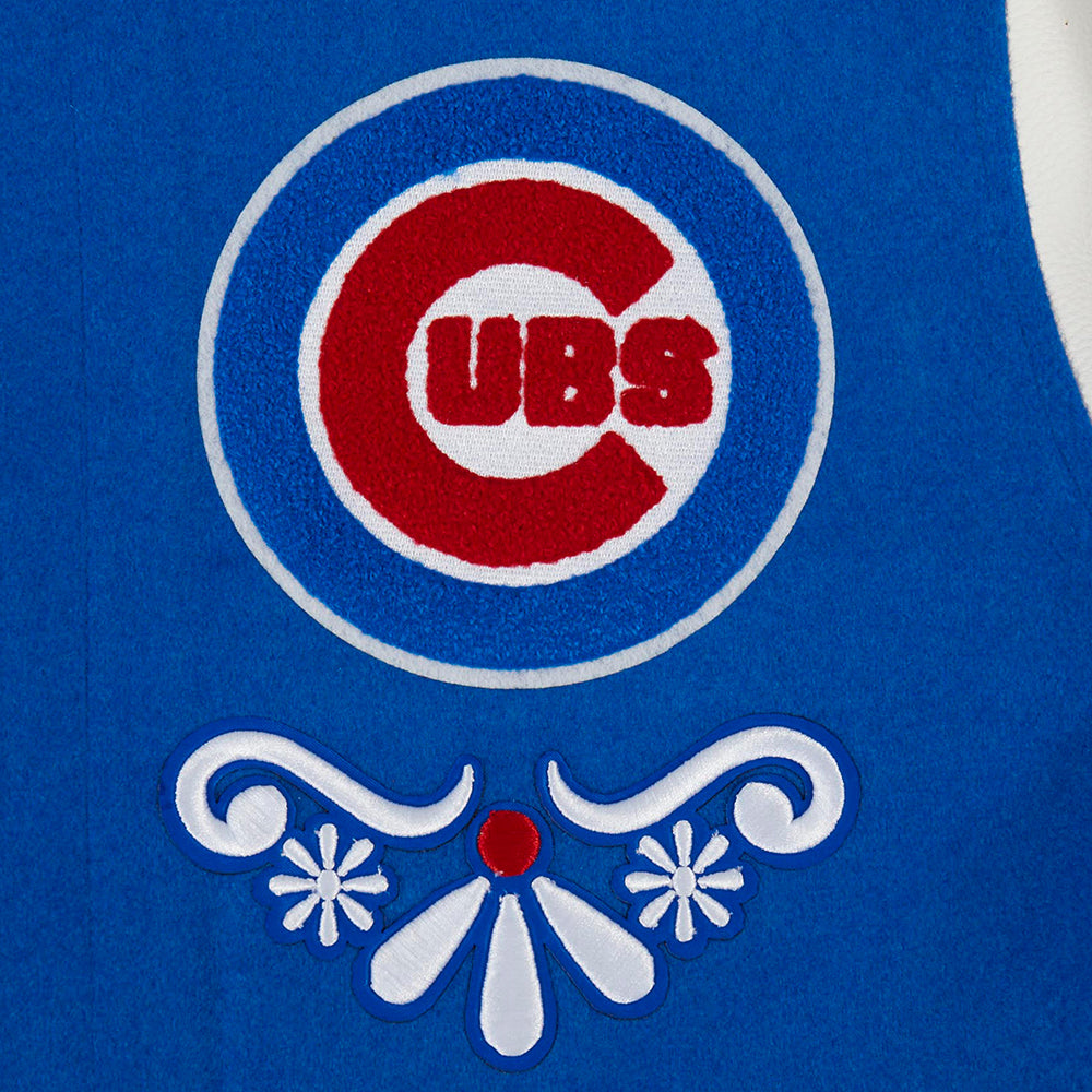 Chicago Cubs Sugar Skull Dia De Los Muertos Rib Wool Varsity Jacket