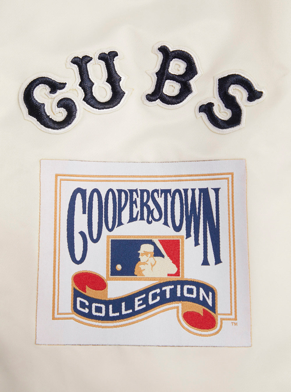 Chicago Cubs Cream Retro Classic Rib Satin Jacket