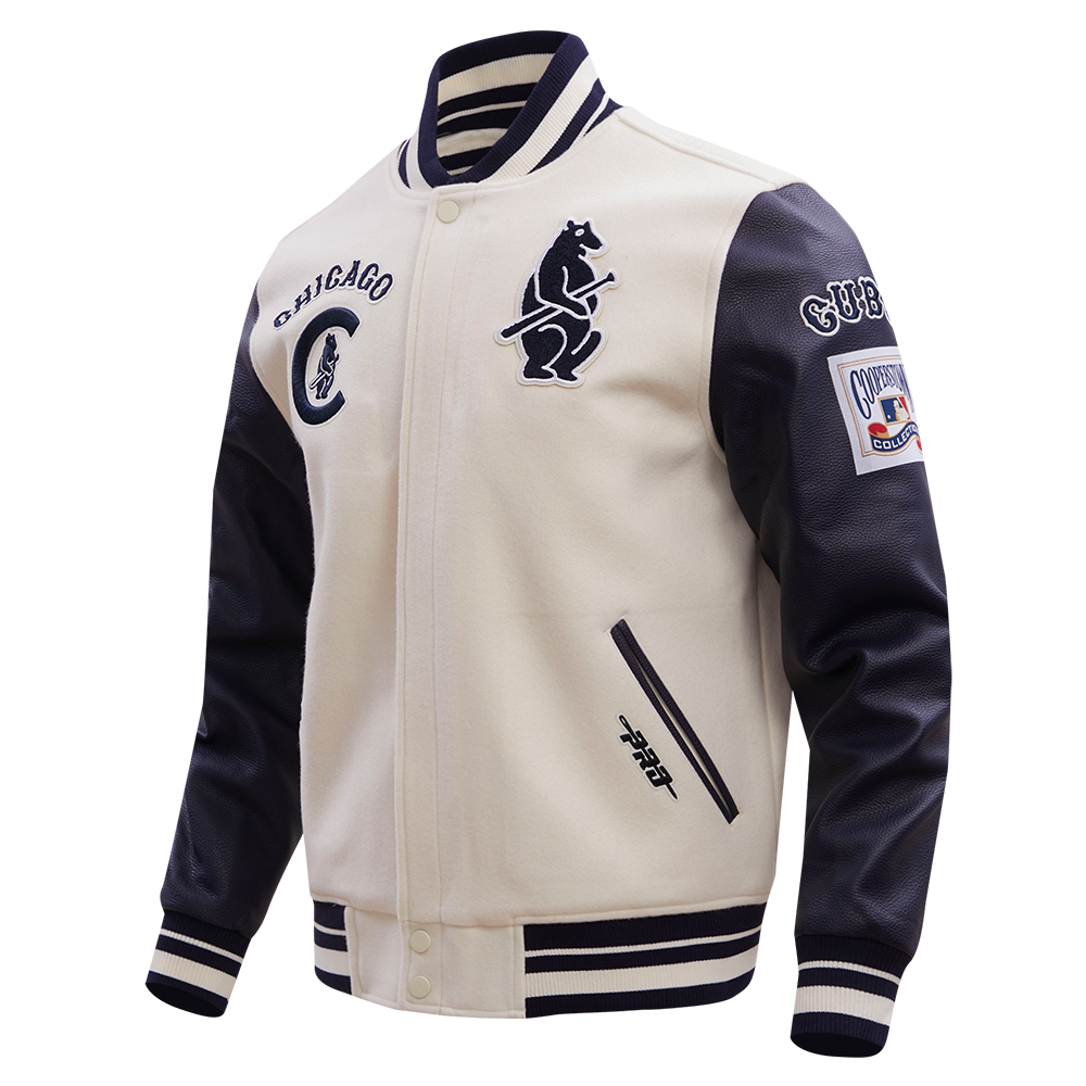 Chicago Cubs Retro Cream Classic Varsity Jacket