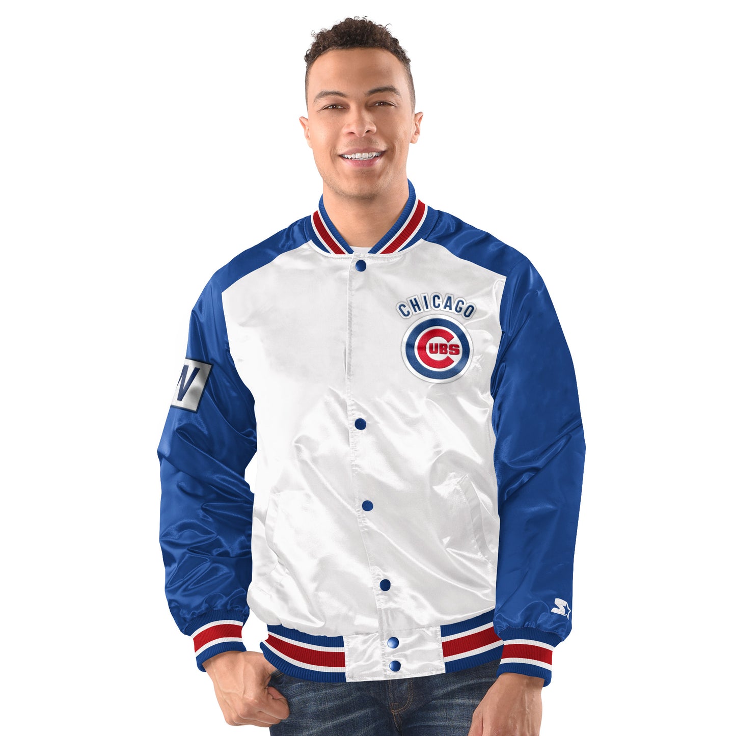 Chicago Cubs White Renegade Varsity Jacket