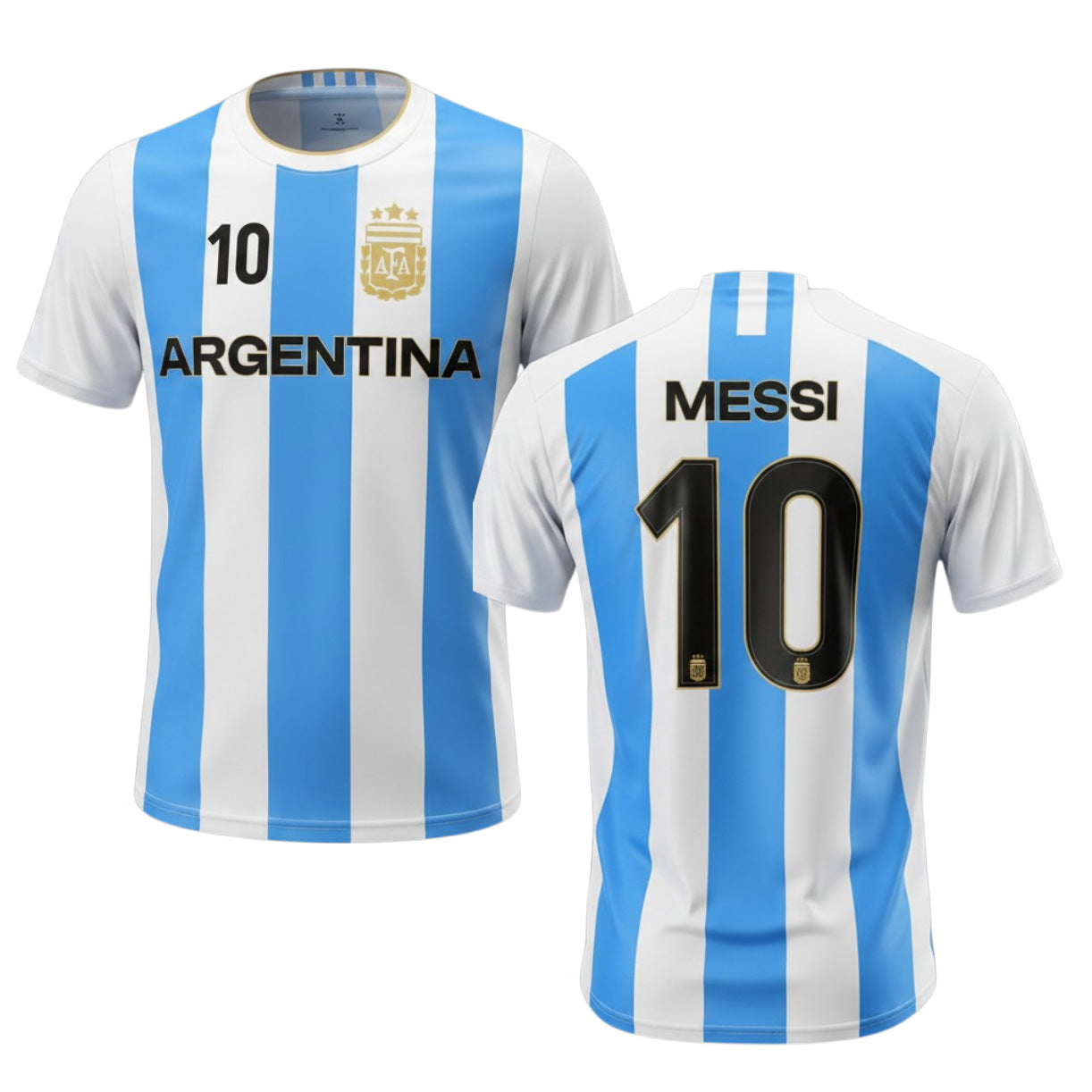 Lionel Messi FIFA World Cup 2026 Argentina Striped Game Day Poly Shirt