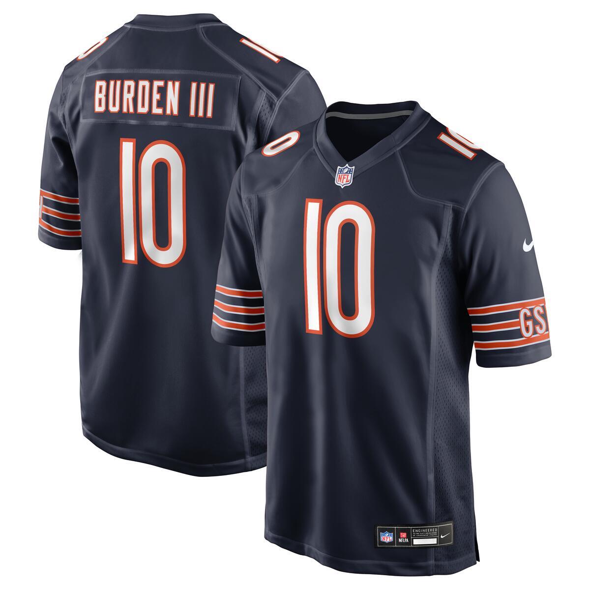 Luther Burden III Chicago Bears Nike Men's Navy Game Jersey