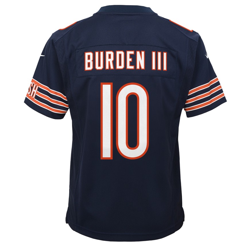 Luther Burden III #10 Chicago Bears Nike Youth Navy Game Jersey