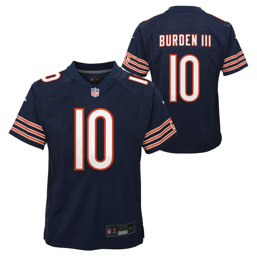 Luther Burden III #10 Chicago Bears Nike Youth Navy Game Jersey