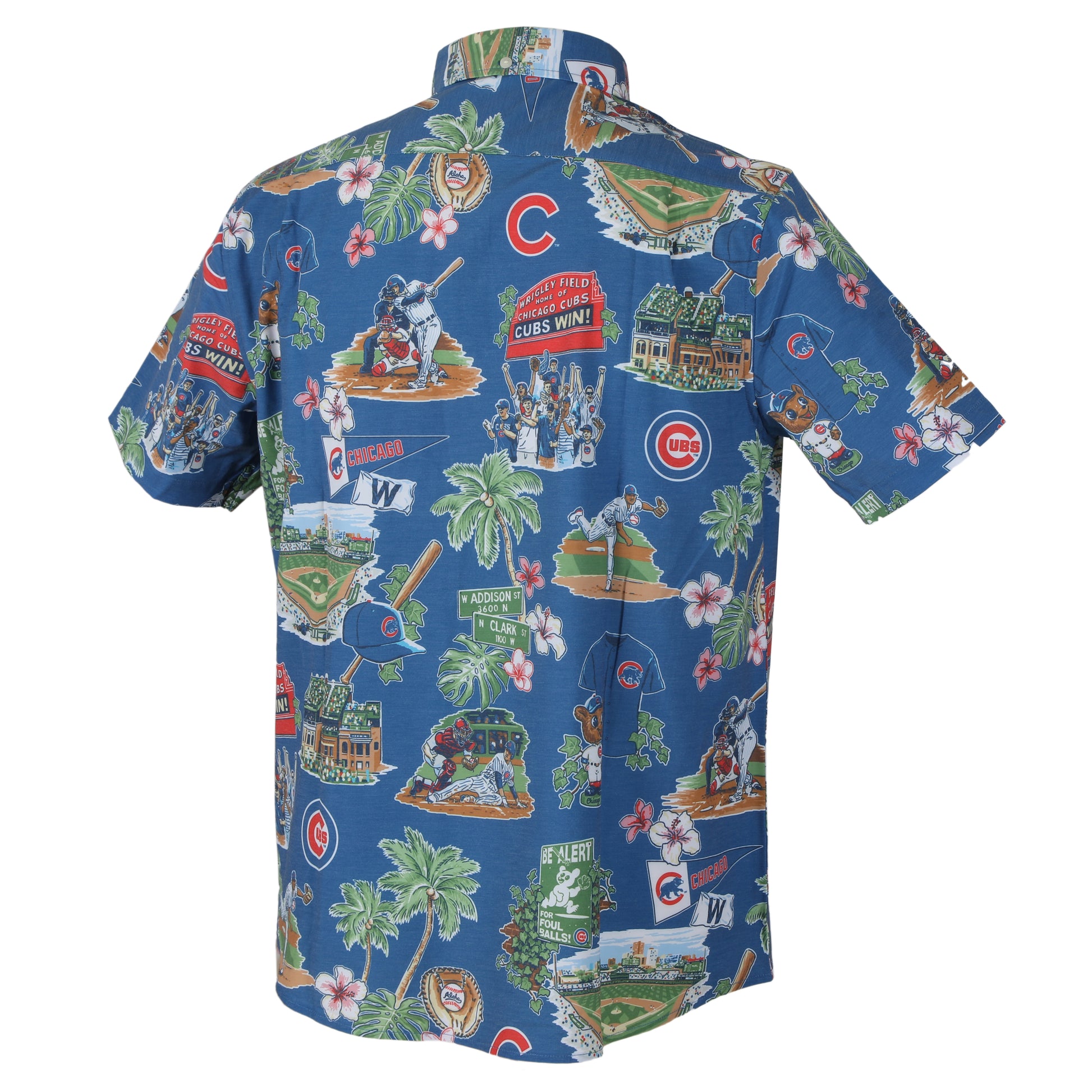 Reyn Spooner Men's Chicago Cubs Blue Scenic Button-Down Shirt, XL