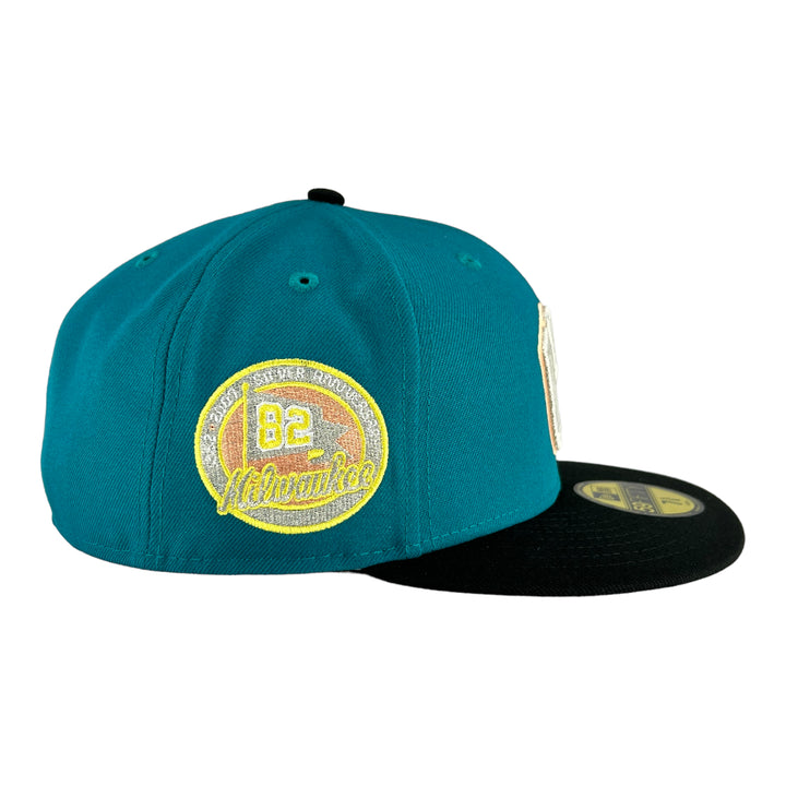 Milwaukee Brewers Teal/Black/Grey UV New Era 59FIFTY Fitted Hat 7 1/8