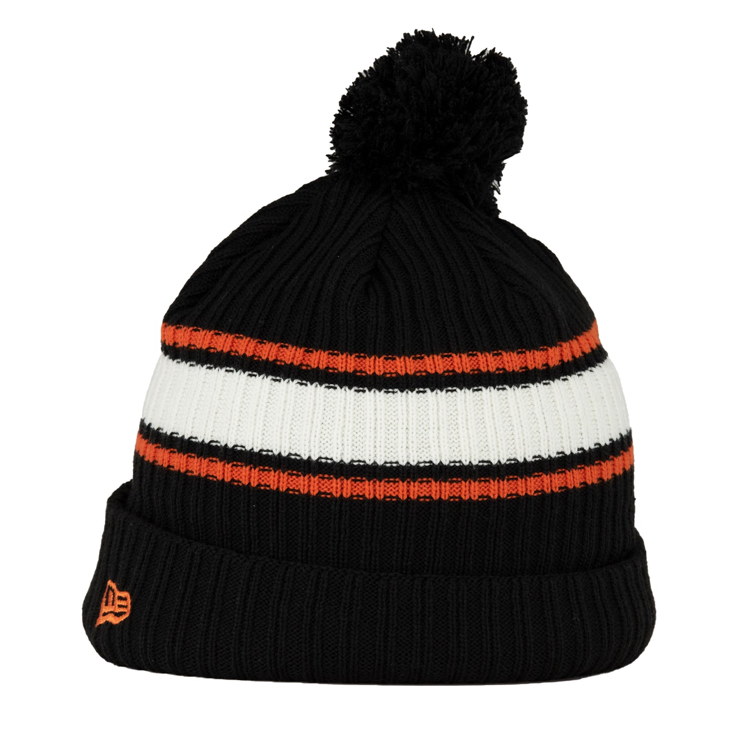 Chicago Bears Black with OTC Stripes and Bear Patch Knit w/Pom