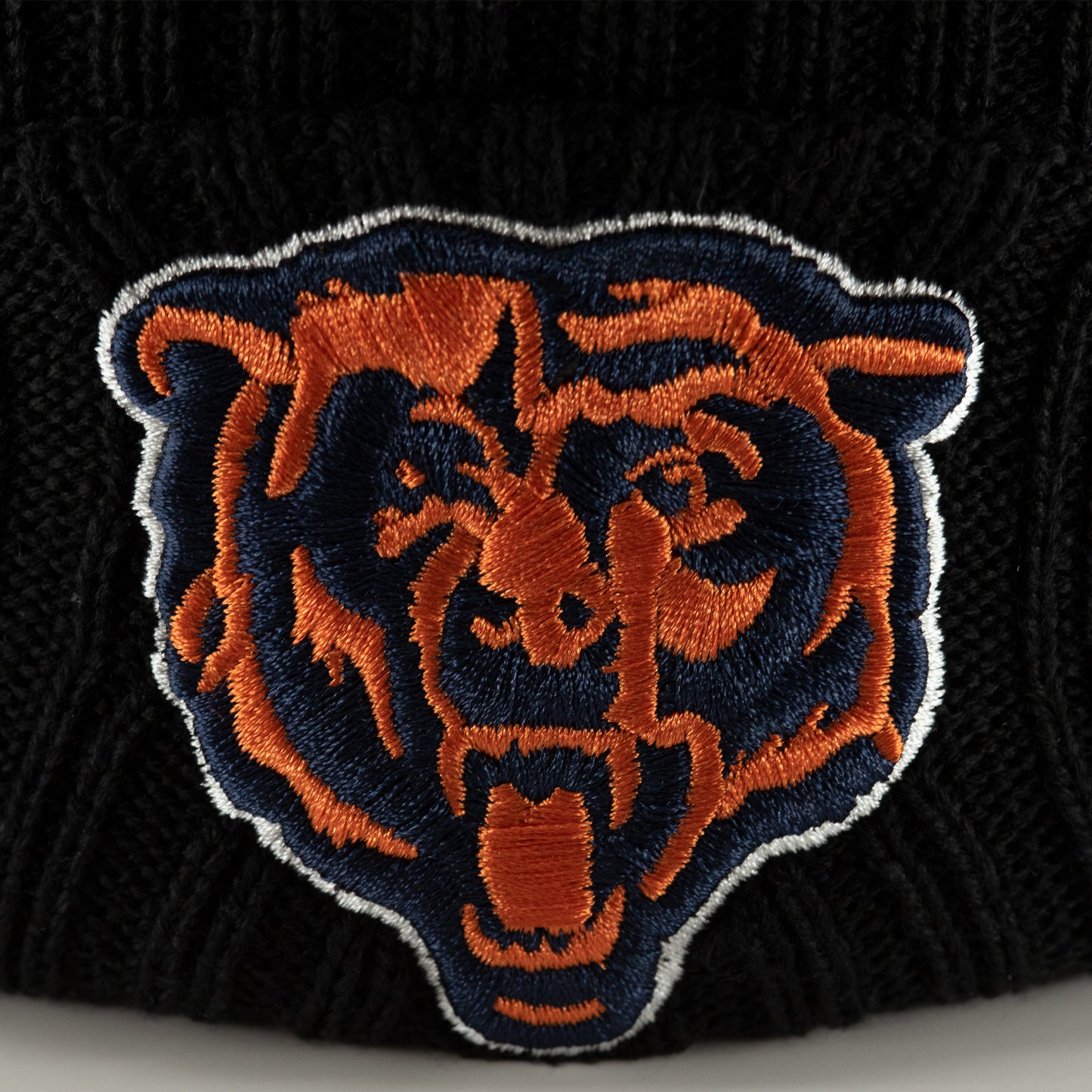 Chicago Bears Black with OTC Stripes and Bear Patch Knit w/Pom