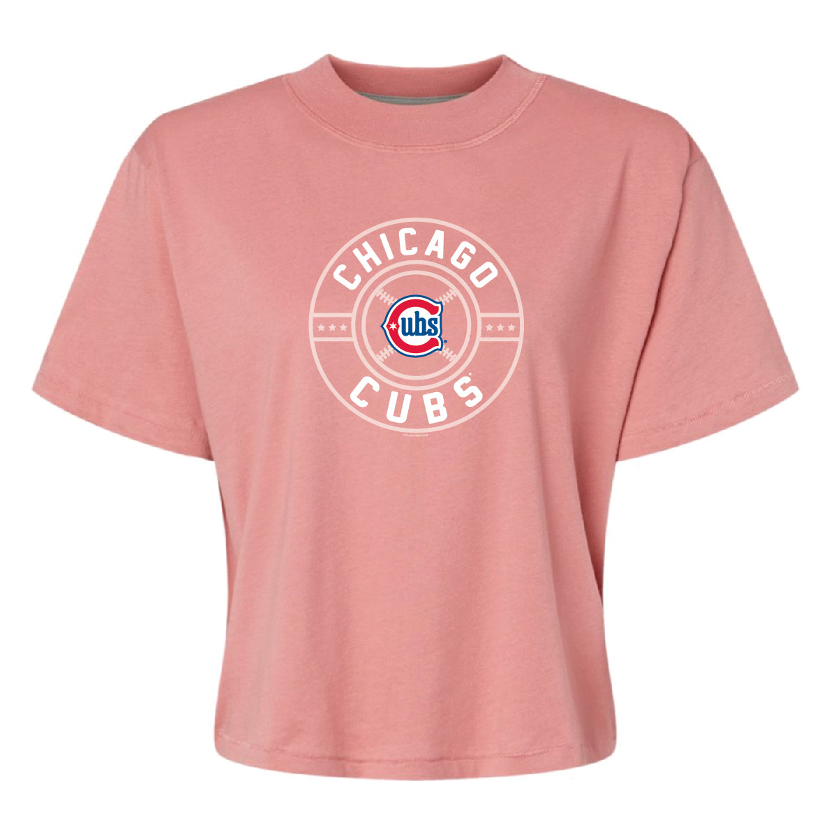 Chicago Cubs Soft as a Grape Women's Pink Alt 2 Logo Soft Crop Top