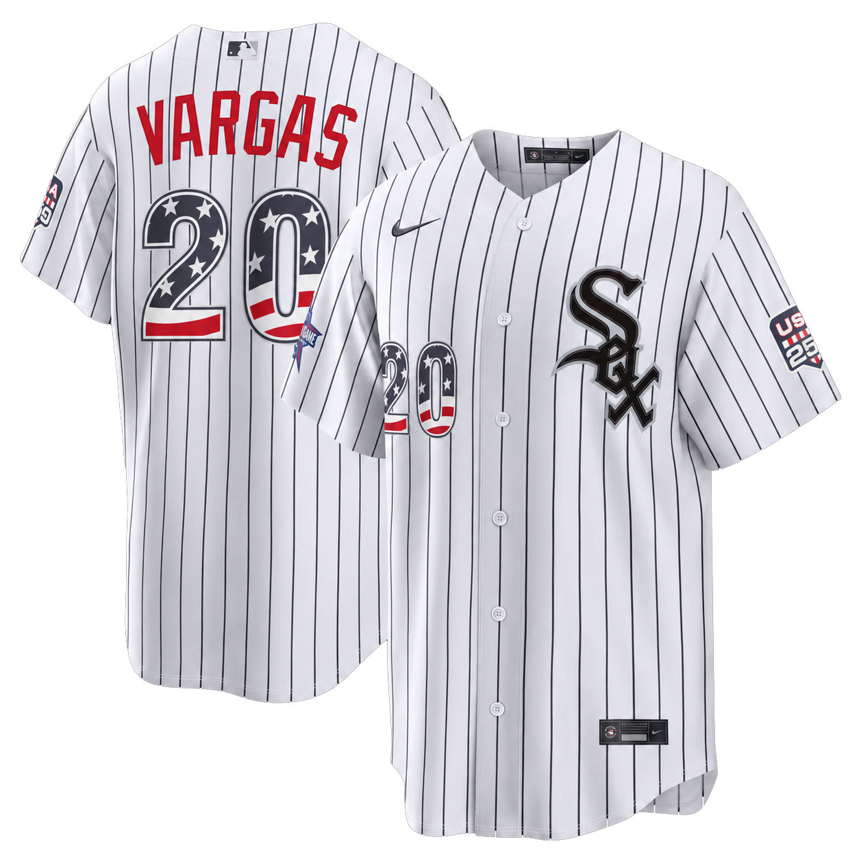 Miguel Vargas 2026 All-Star Edition Stars & Stripes Chicago White Sox Nike Men's Pinstripe Jersey