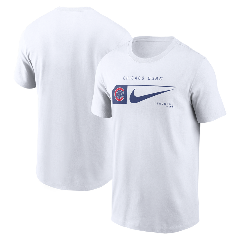 Chicago Cubs Nike Men's Logo Crawl Bear White Lockup T-Shirt