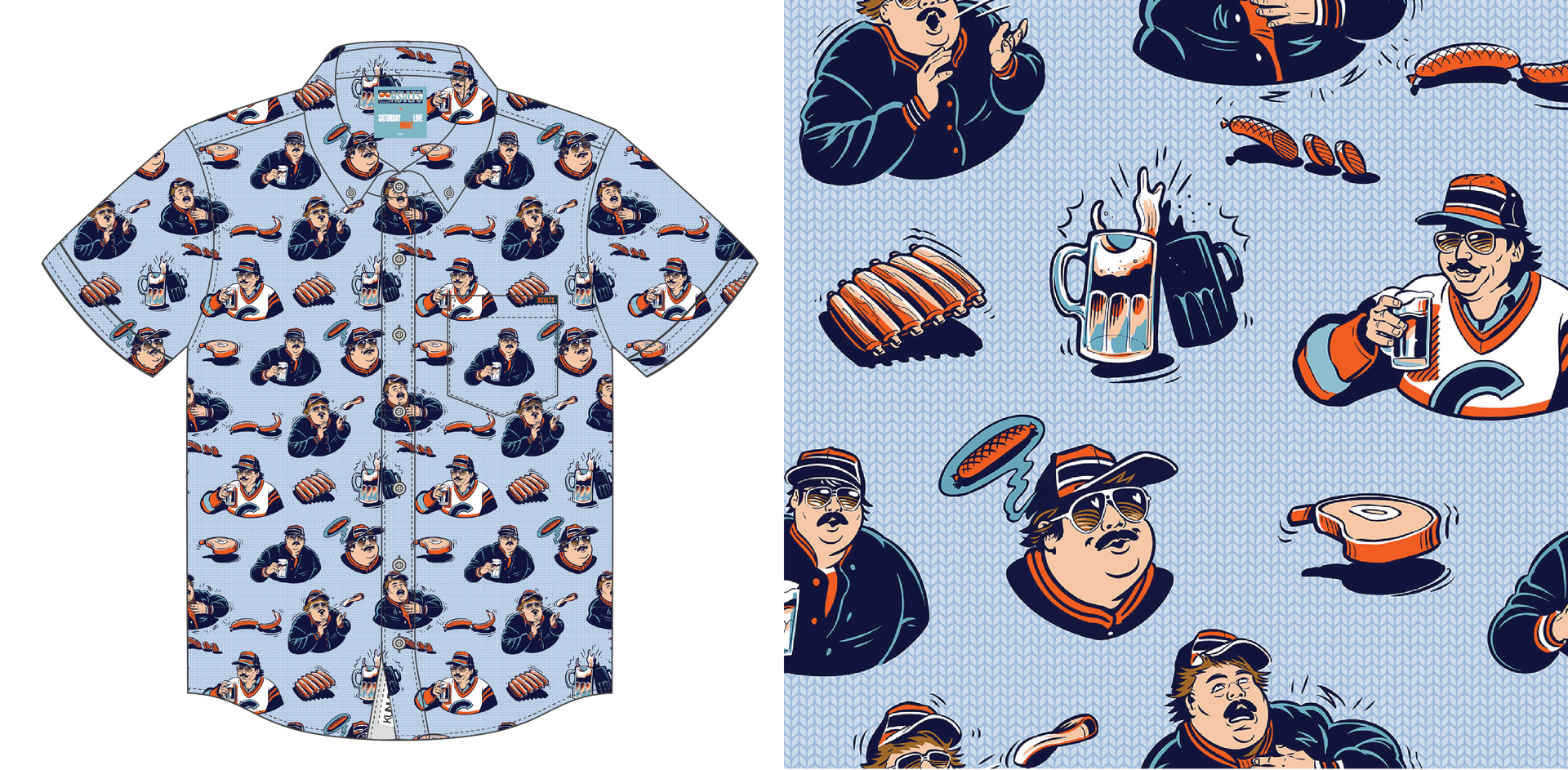 RSVLTS Chicago Bears Superfan SNL Button Down Shirt – Clark Street