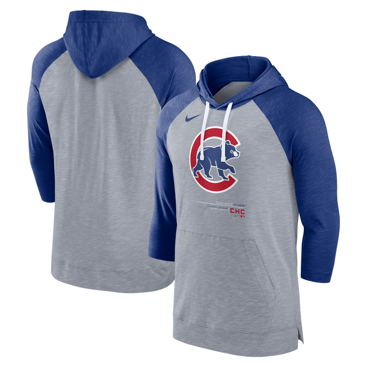 Men's Chicago Cubs Nike Royal Jersey Button-Up Hoodie