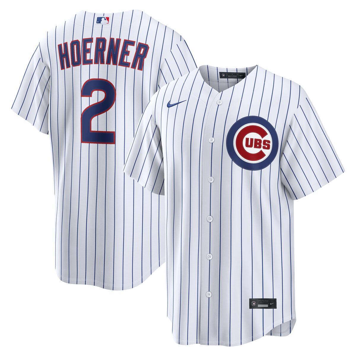 Nico Hoerner Chicago Cubs Nike Home Replica Pinstripe Jersey