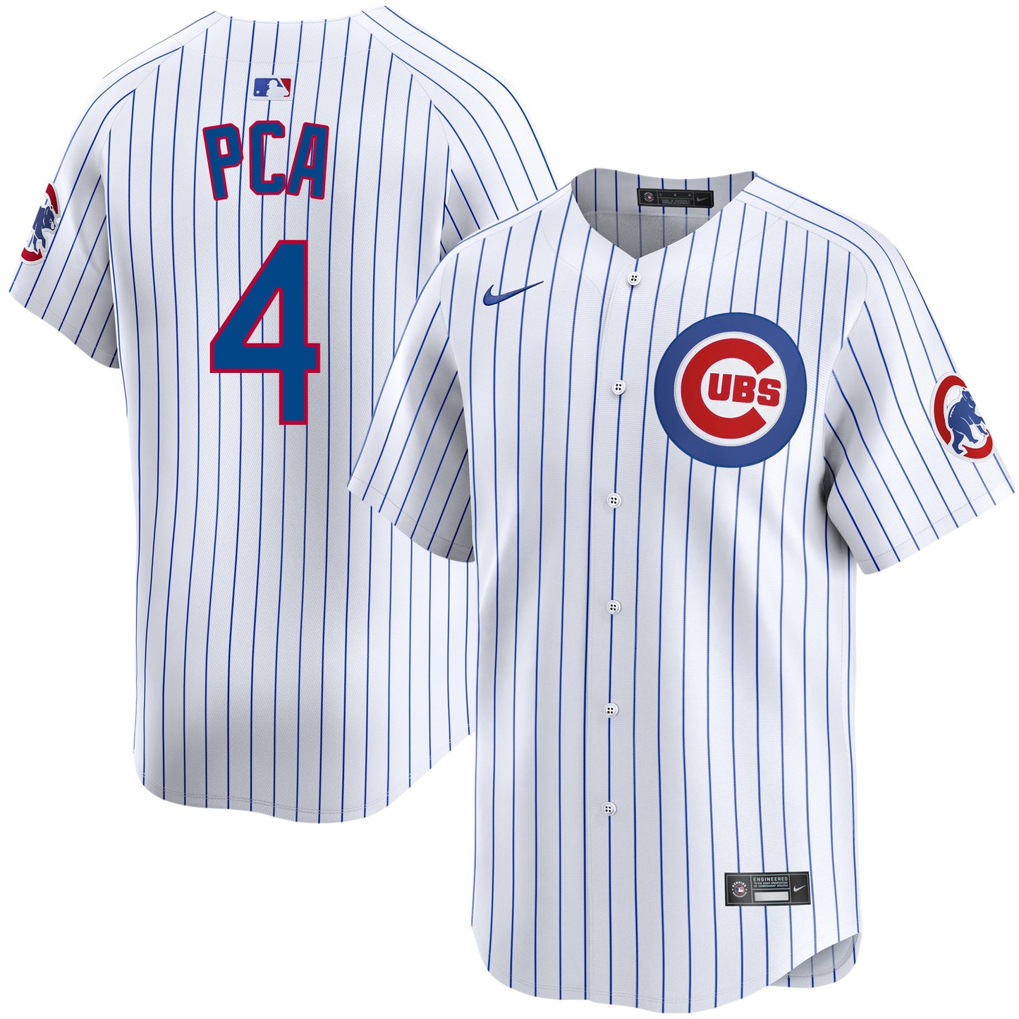 PCA Chicago Cubs Nike White Pinstripe Home Limited Men's Jersey