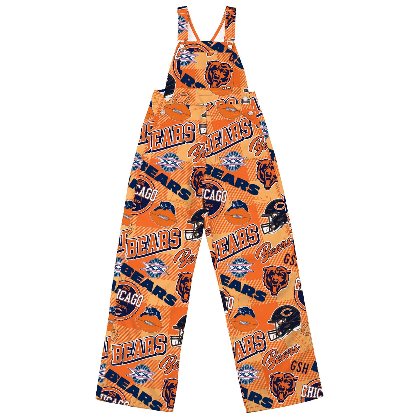 Chicago Bears Retro All Over Print Overalls
