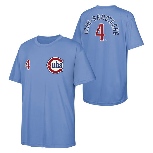 Pete Crow-Armstrong Chicago Cubs Alt 2 Blues Sublimated Youth T-Shirt