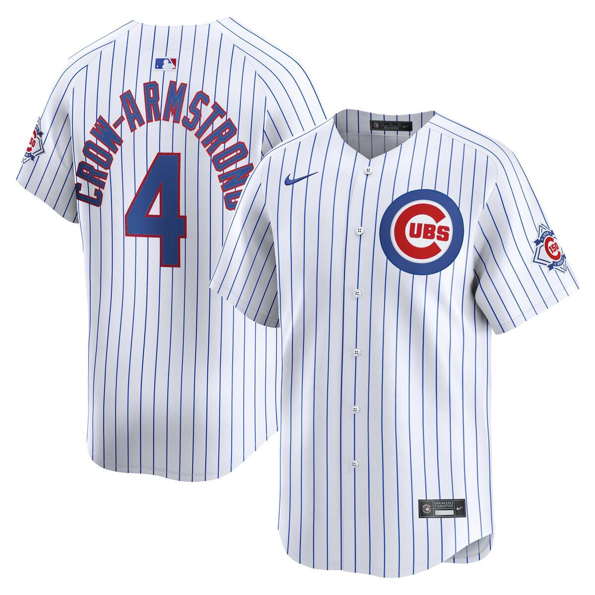 Pete Crow-Armstrong Chicago Cubs Nike Limited 150th Anniversary Home Pinstripe Jersey