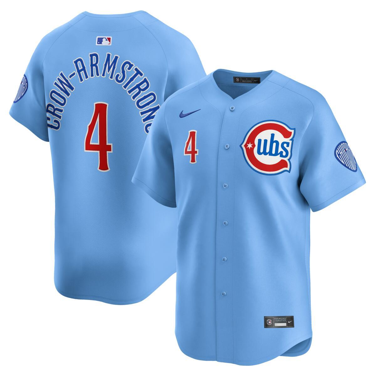 Pete Crow-Armstrong Chicago Cubs Nike Men's Light Blue 2nd Alternate Limited Jersey