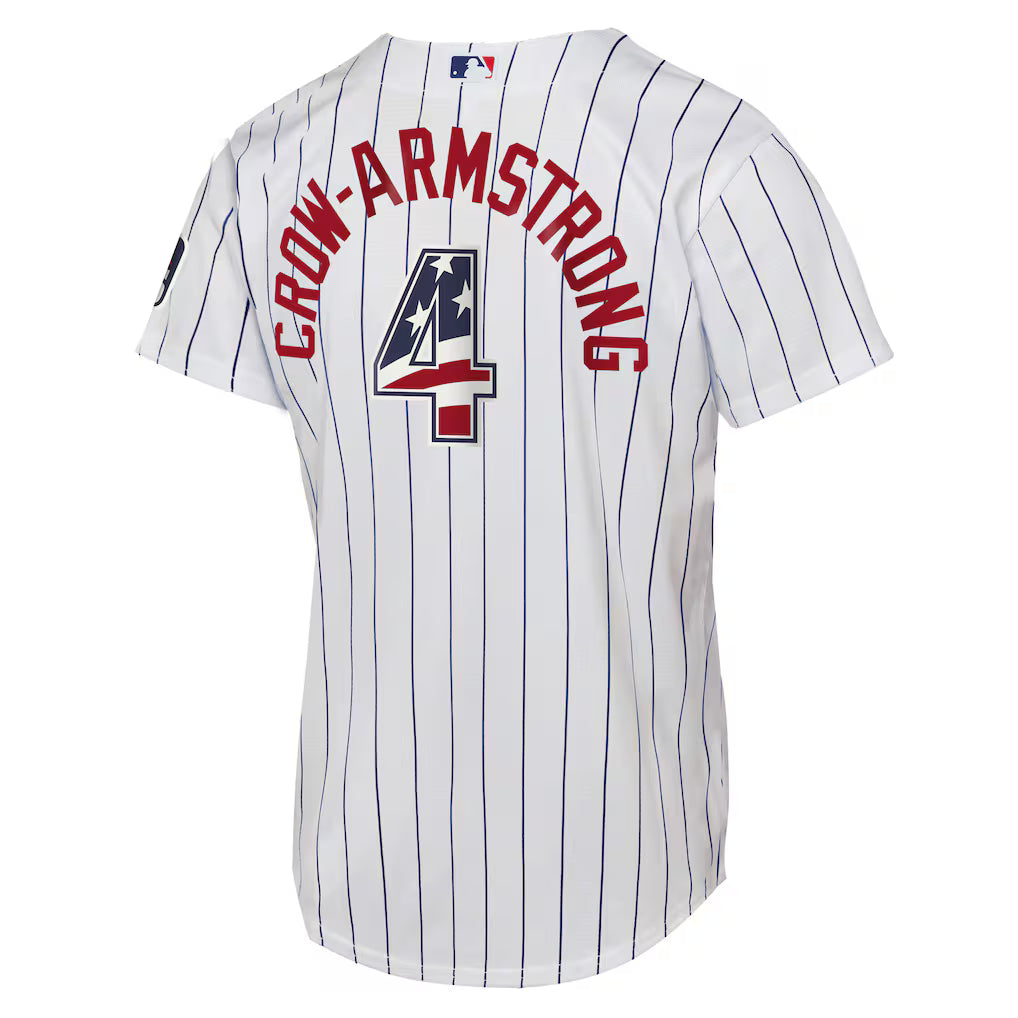 Pete Crow-Armstrong Chicago Cubs Nike Men's USA 250 Fourth of July Home Pinstripe Jersey