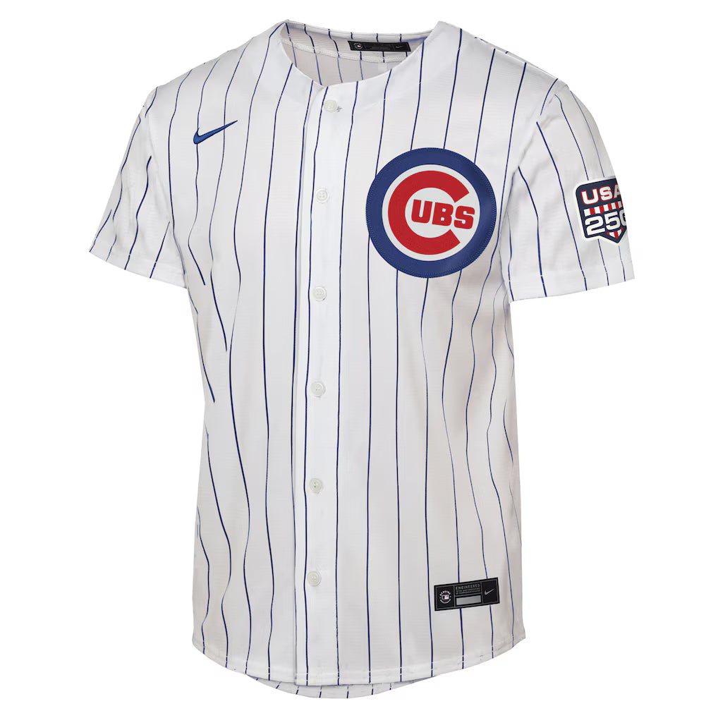 Pete Crow-Armstrong Chicago Cubs Nike Men's USA 250 Fourth of July Home Pinstripe Jersey