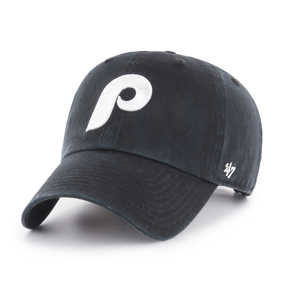 Philadelphia Phillies '47 Black Cooperstown Clean Up Adjustable Hat