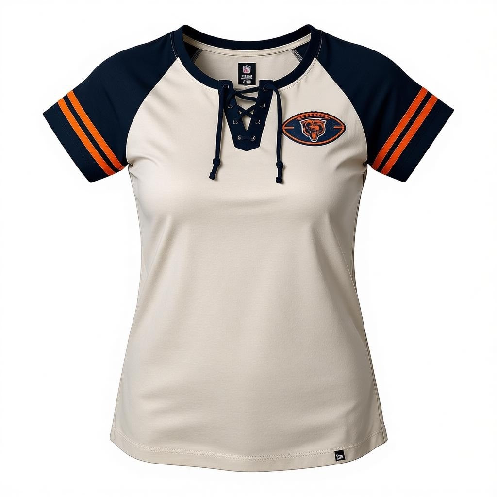 Chicago Bears Ladies 3Down Stone Laces Tee