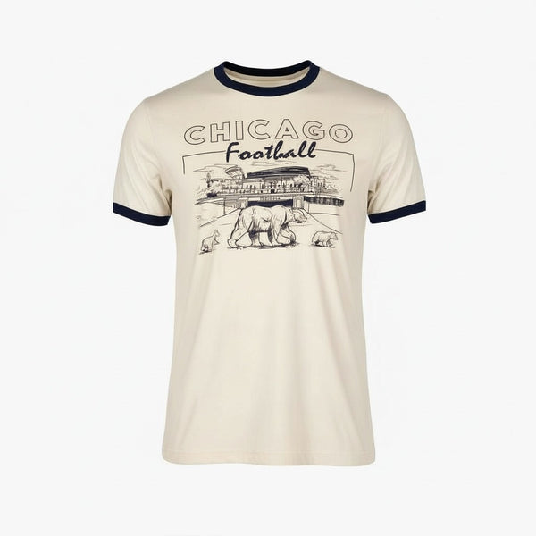 Chicago Bears Cream/Navy Ringer Soldier Field T-Shirt – Clark