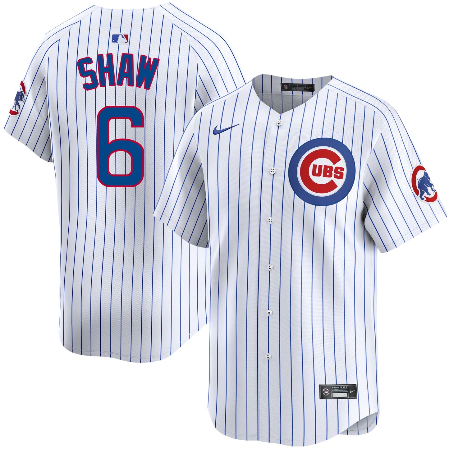 Matt Shaw Chicago Cubs Nike White Pinstripe Home Limited Men's Jersey
