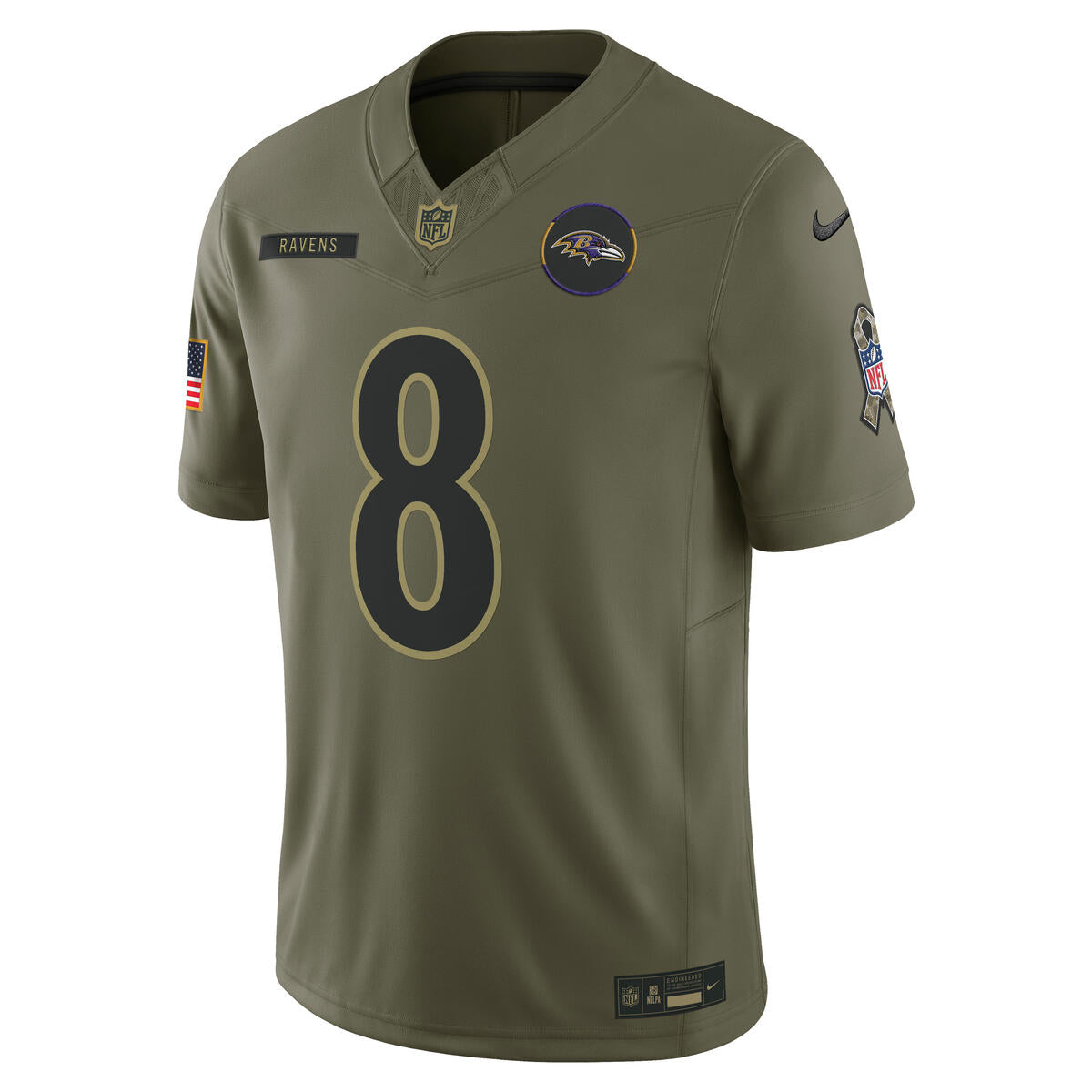 Lamar Jackson Baltimore Ravens Nike Men's 2025 Salute to Service Limited Jersey