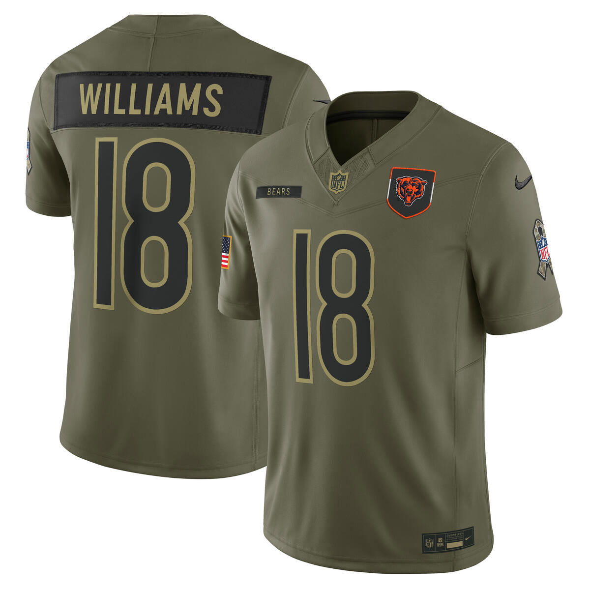 Caleb Williams Chicago Bears Nike Men's 2025 Salute to Service Limited Jersey