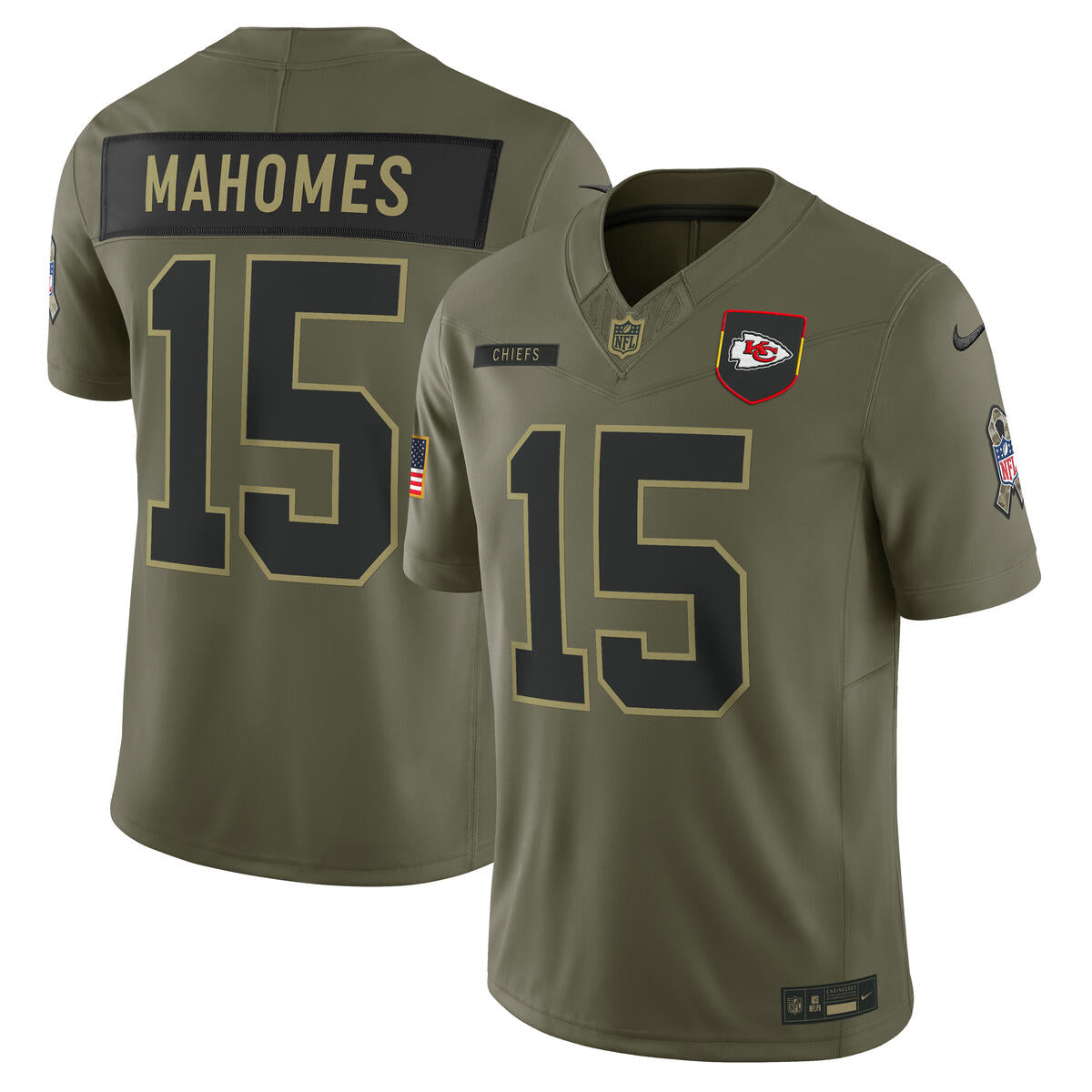 Patrick Mahomes Kansas City Chiefs Nike Men's 2025 Salute to Service Limited Jersey