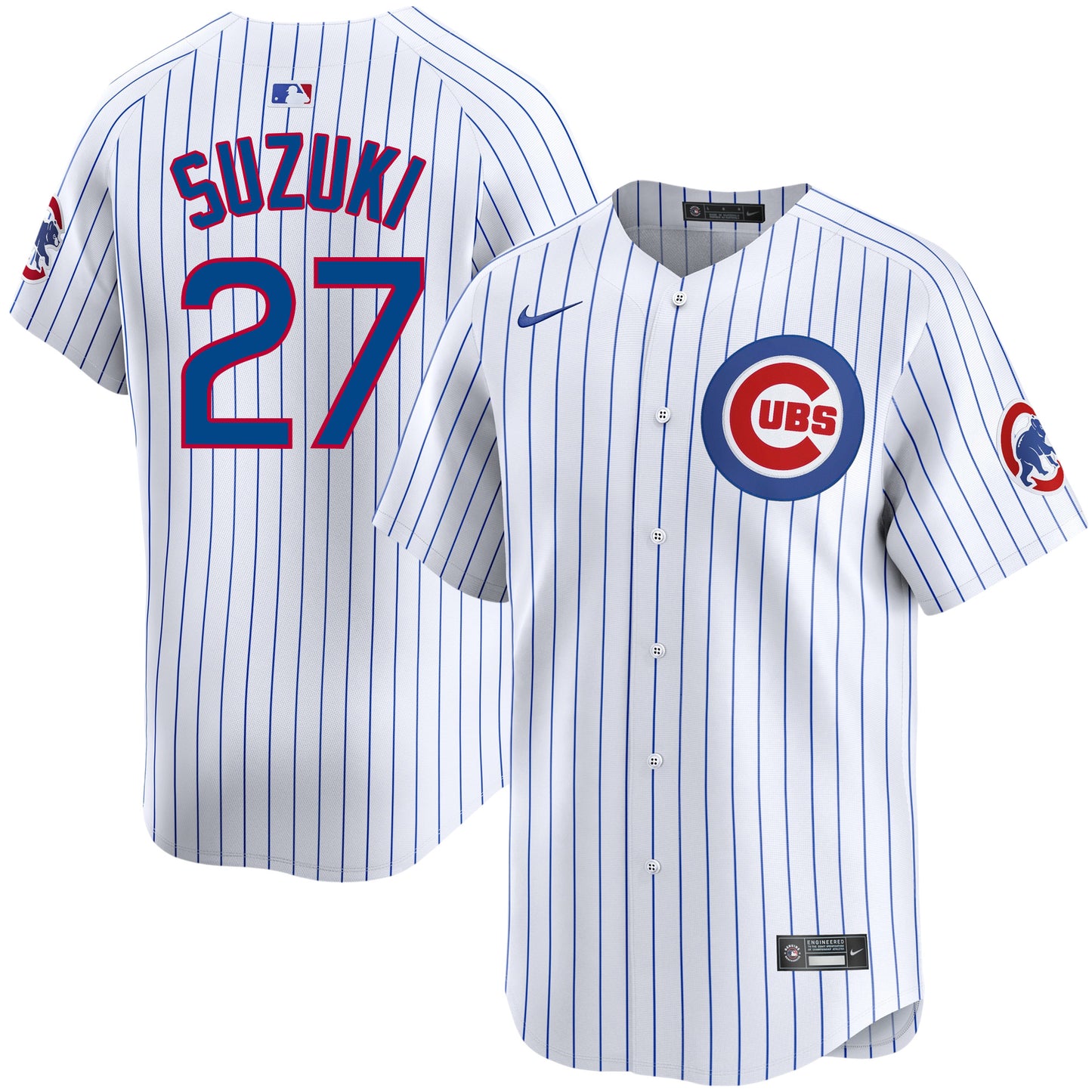 Seiya Suzuki Chicago Cubs Nike White Pinstripe Home Limited Men's Jersey