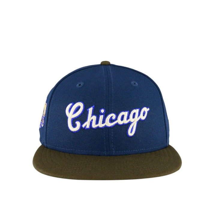 Chicago White Sox Oceanside Blue/Walnut Brown JR 50th New Era 59FIFTY Fitted Hat