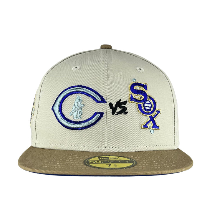 Chicago White Sox vs. Chicago Cubs Stone/Brown New Era 59FIFTY Fitted -  Clark Street Sports