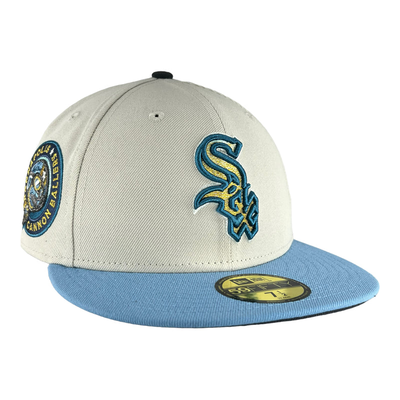 Chicago White Sox Stone/Light Blue Kannapolis Patch New Era 59FIFTY Fitted Hat