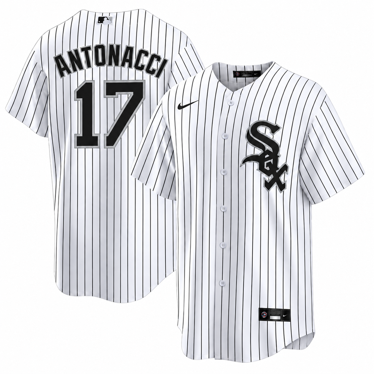 Sam Antonacci #17 Chicago White Sox Nike Men's Home White Pinstripe Jersey