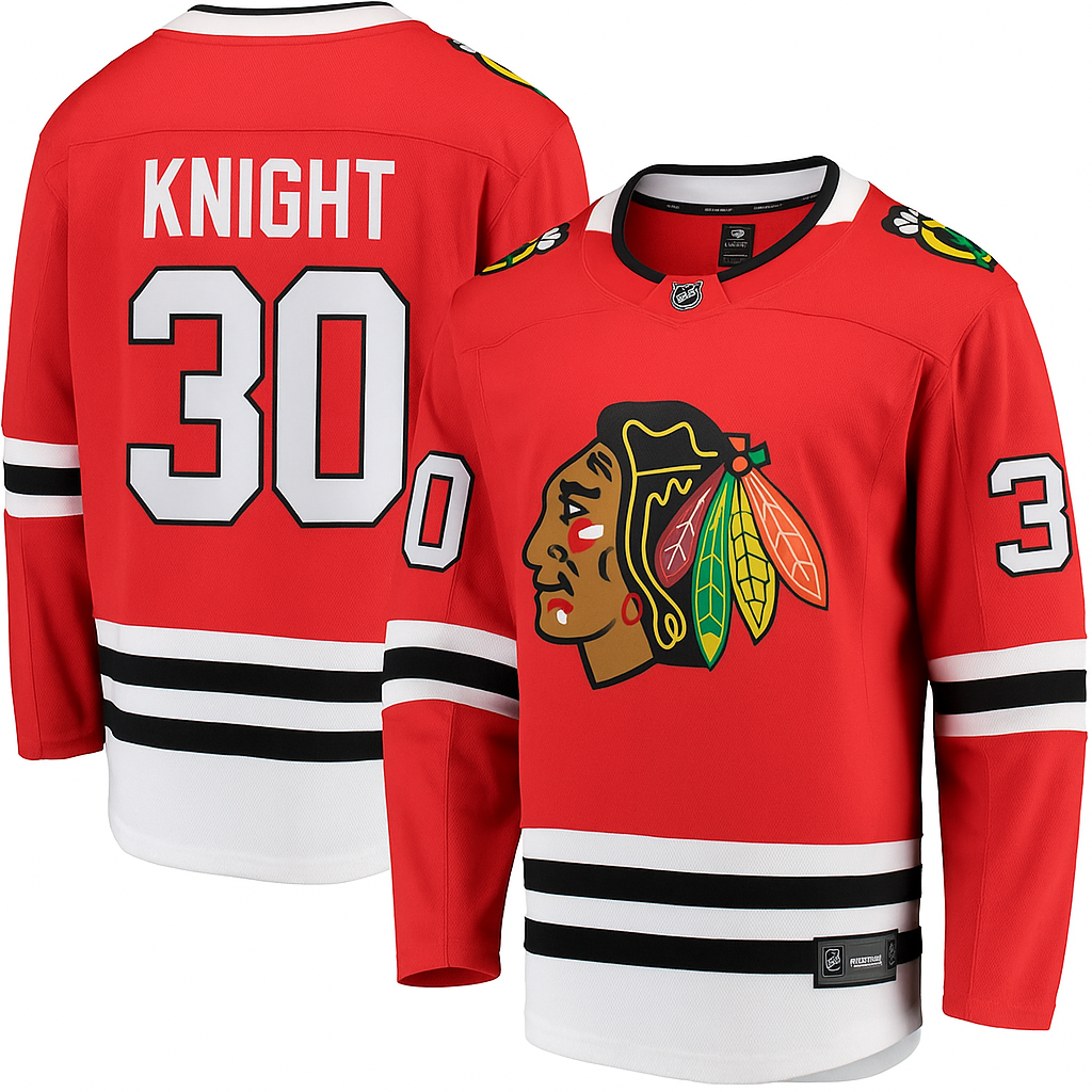 Spencer Knight Chicago Blackhawks Fanatics Red Breakaway Men's Jersey